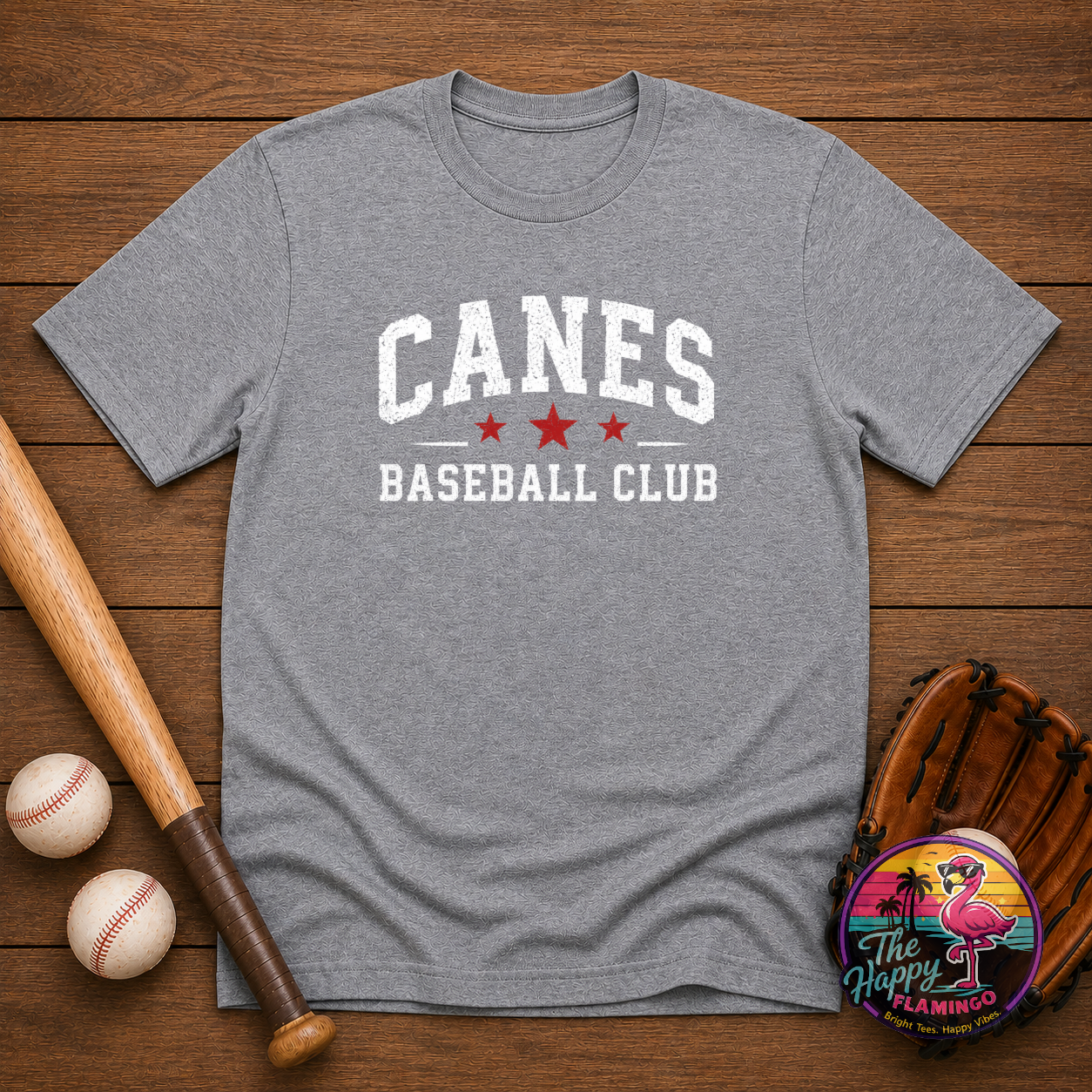 Bella + Canvas White Canes Baseball Tee