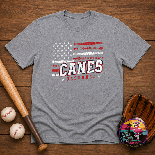 Gildan White Canes Flag Tee