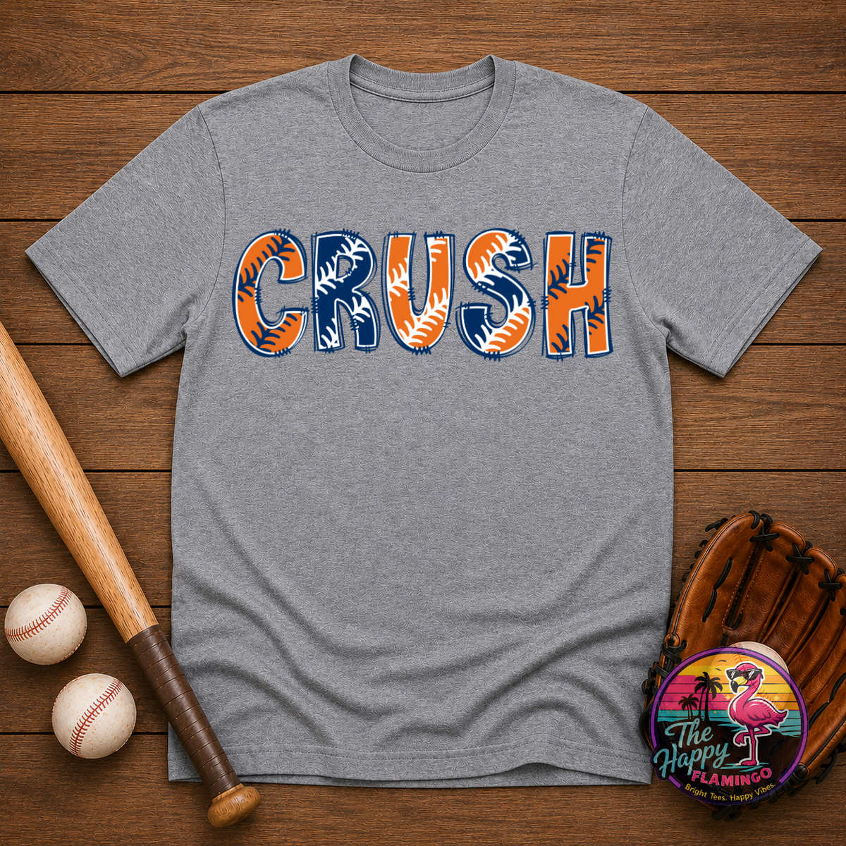 Crush Baseball Letters Tee