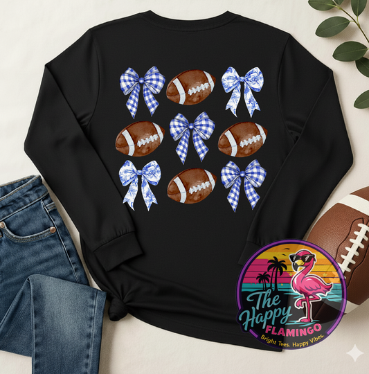 Bella + Canvas Kentucky Football and Gingham Bows Tee
