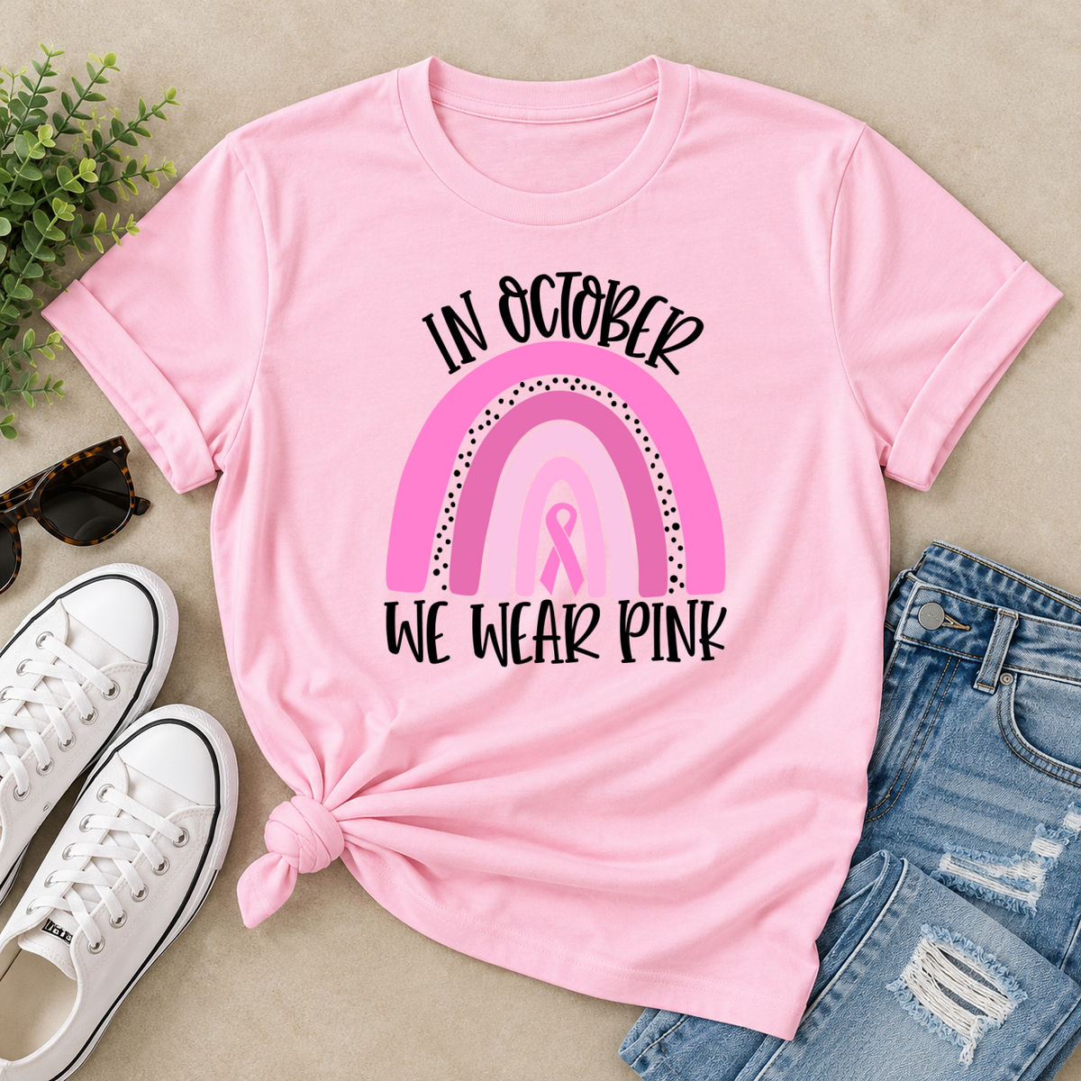Breast Cancer Awareness Rainbow In October We Wear Pink