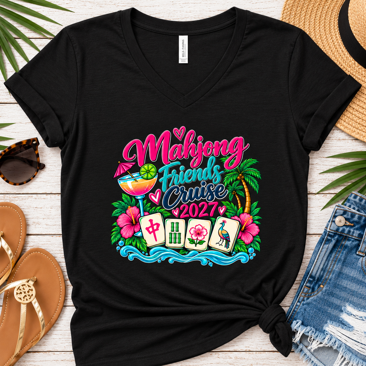 V Neck Mahjong Friends Cruise 2027