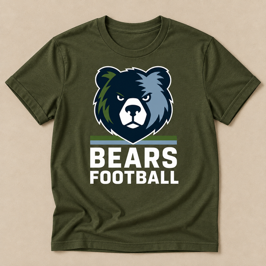 Stacked Britton Bear Football Tee