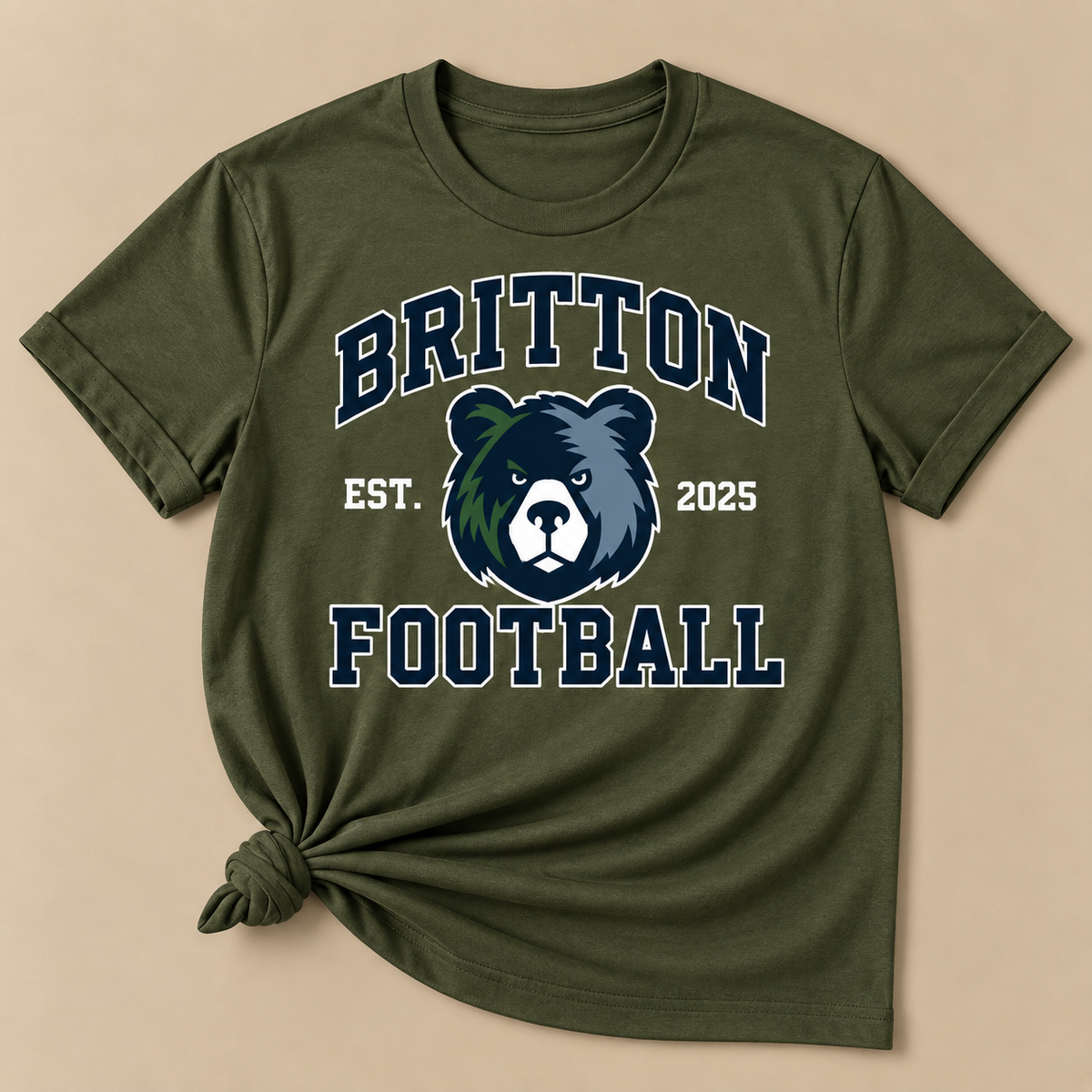 Outlined Britton Football Est. 2025 Tee