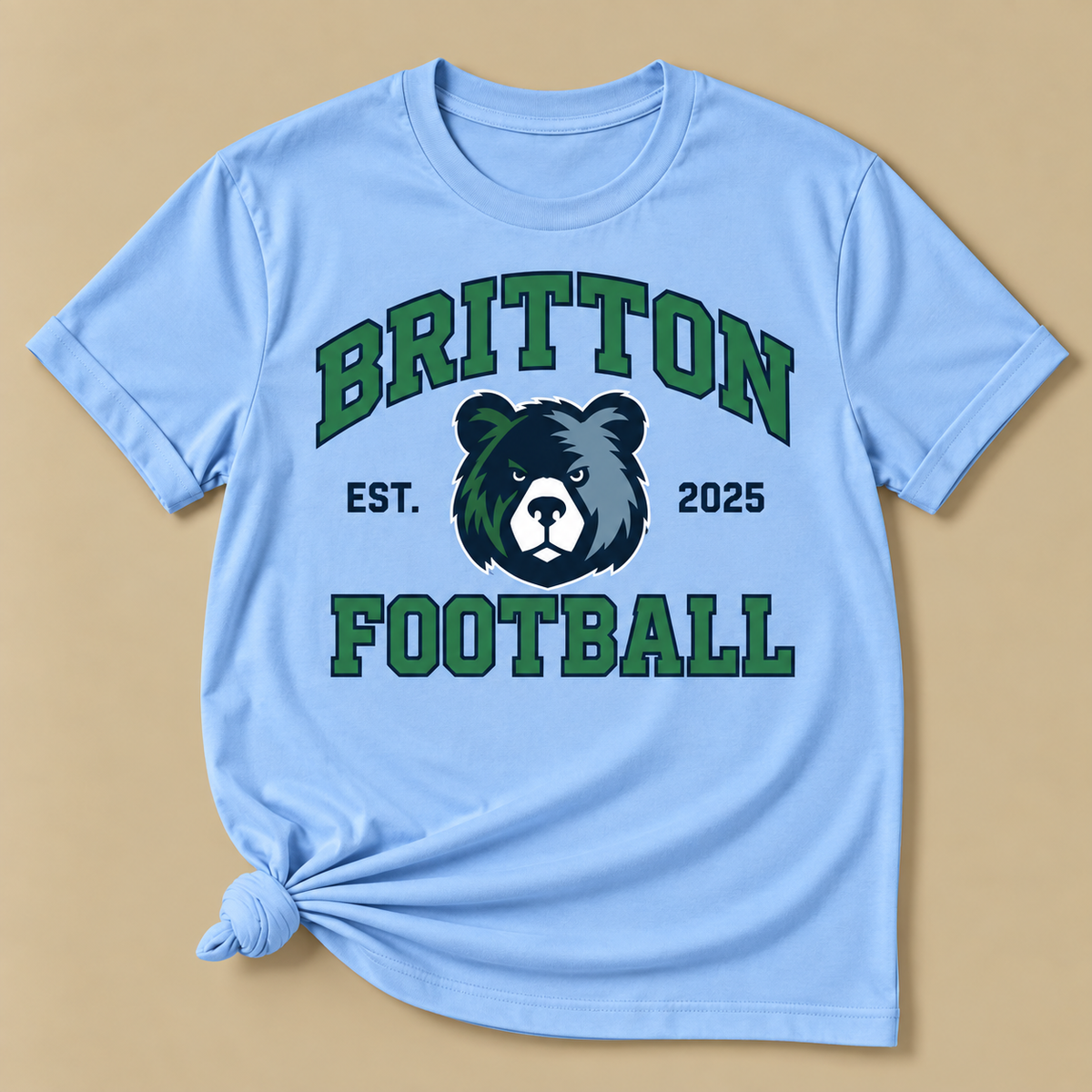 Outlined Britton Football Est. 2025 Tee