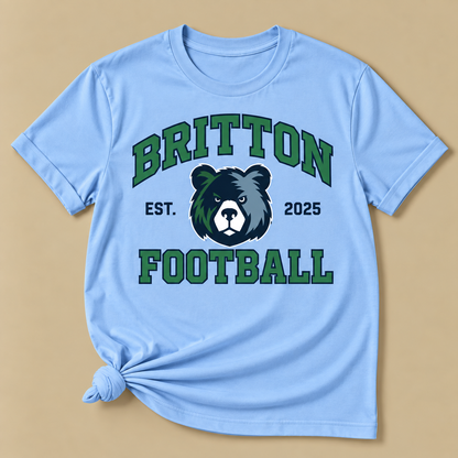 Outlined Britton Football Est. 2025 Tee