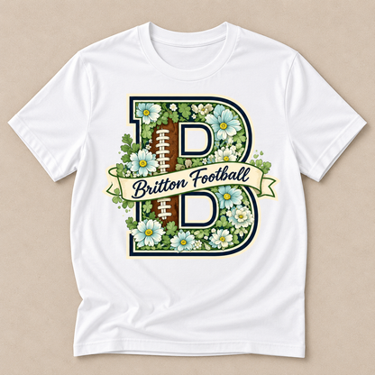 Britton Football Floral B Tee