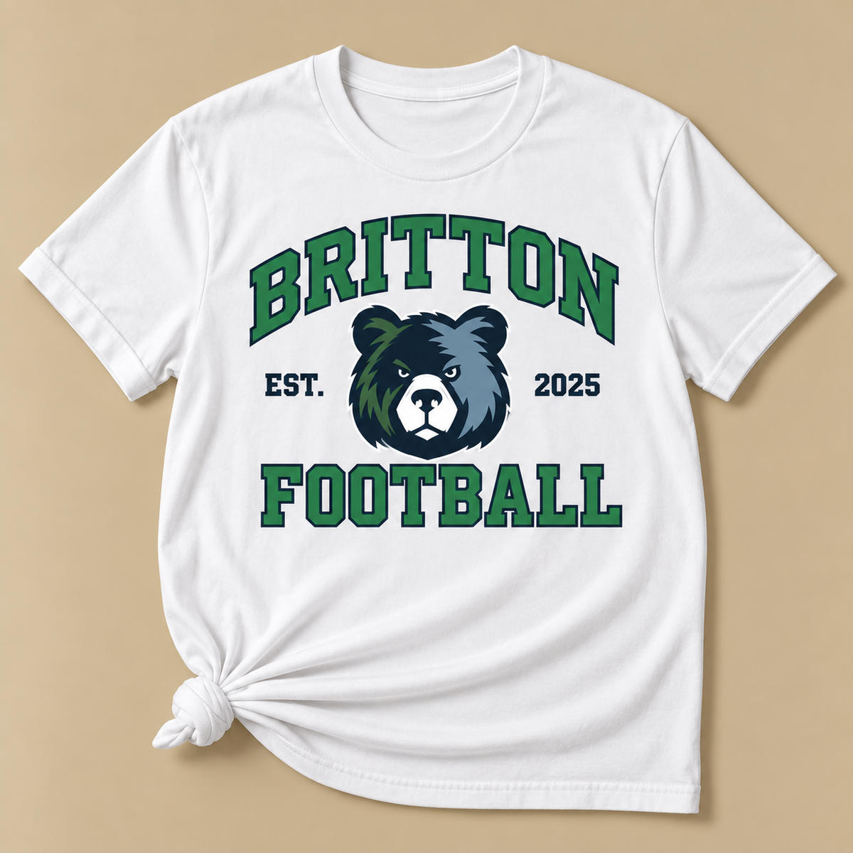Outlined Britton Football Est. 2025 Tee