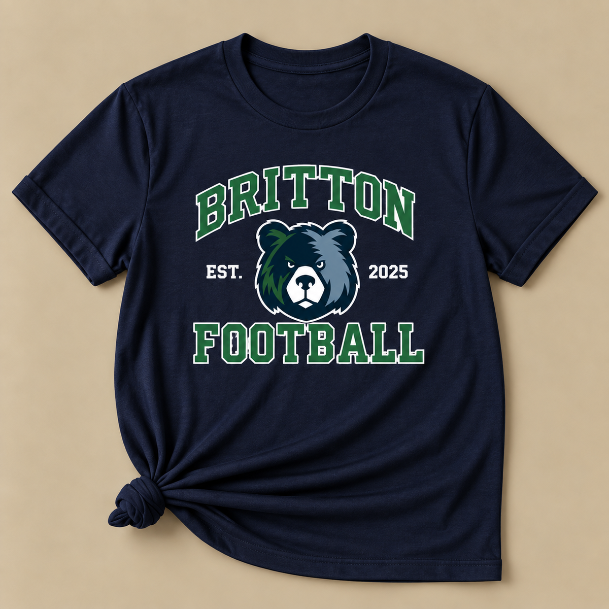 Outlined Britton Football Est. 2025 Tee