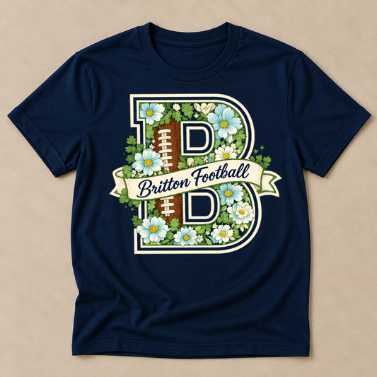 Britton Football Floral B Tee