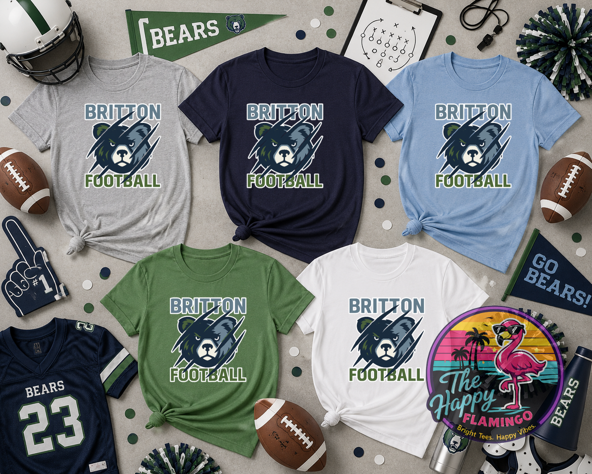 Bella + Canvas Britton Football Bear Scratch Tee