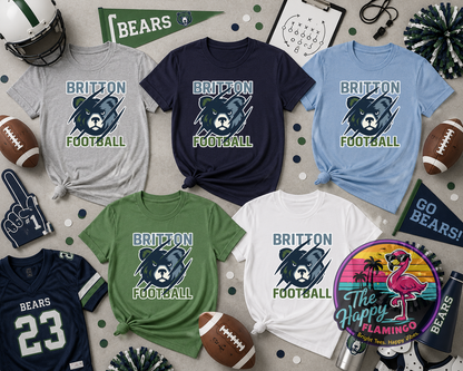 Bella + Canvas Britton Football Bear Scratch Tee