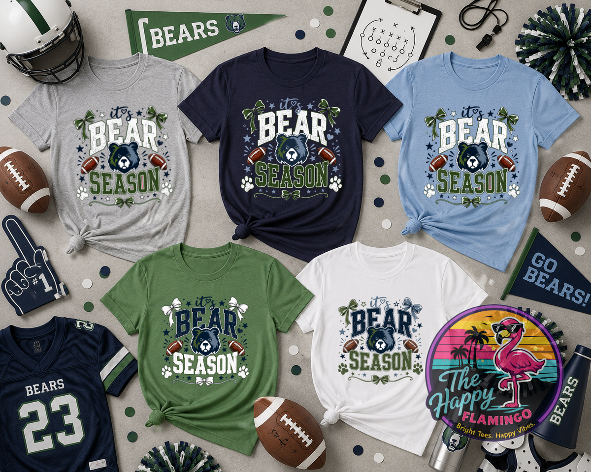 Bella + Canvas It's Bear Season Britton Football Tee
