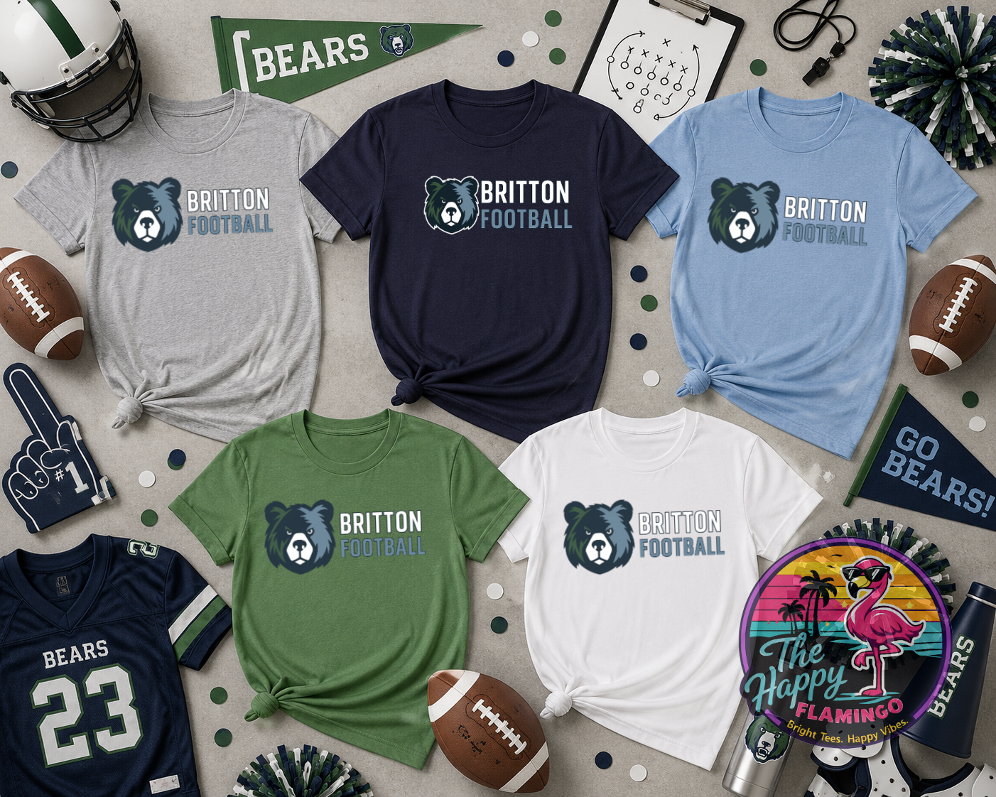Bella + Canvas Stacked Britton Football Tee