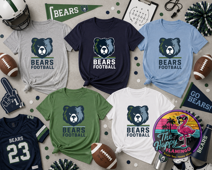 Bella + Canvas Britton Stacked Bears Football Tee