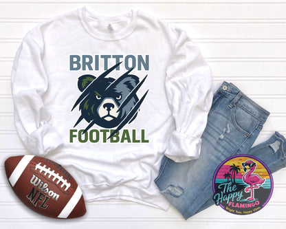 Gildan Britton Football Bear Scratch Tee