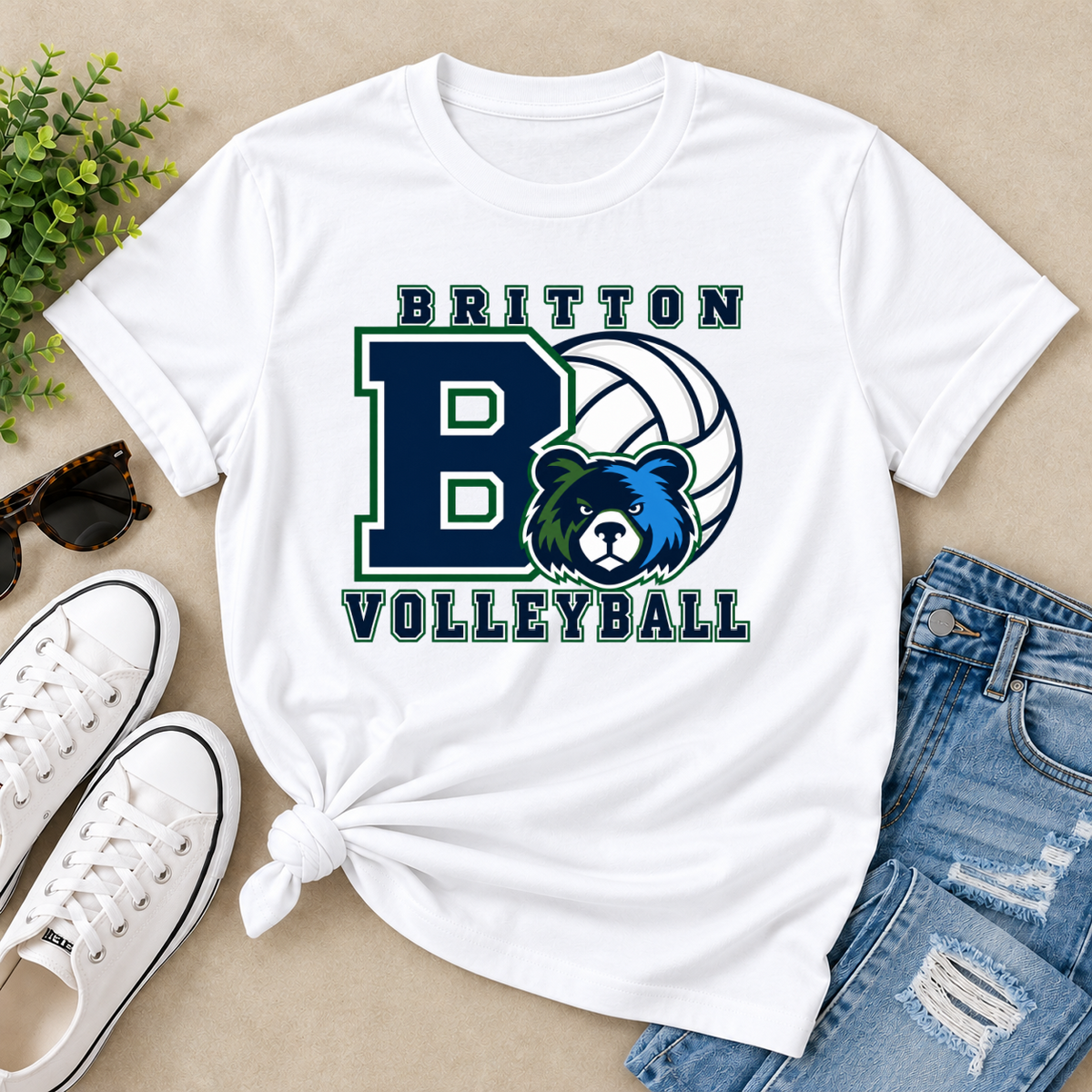 Britton Volleyball Big B Tee