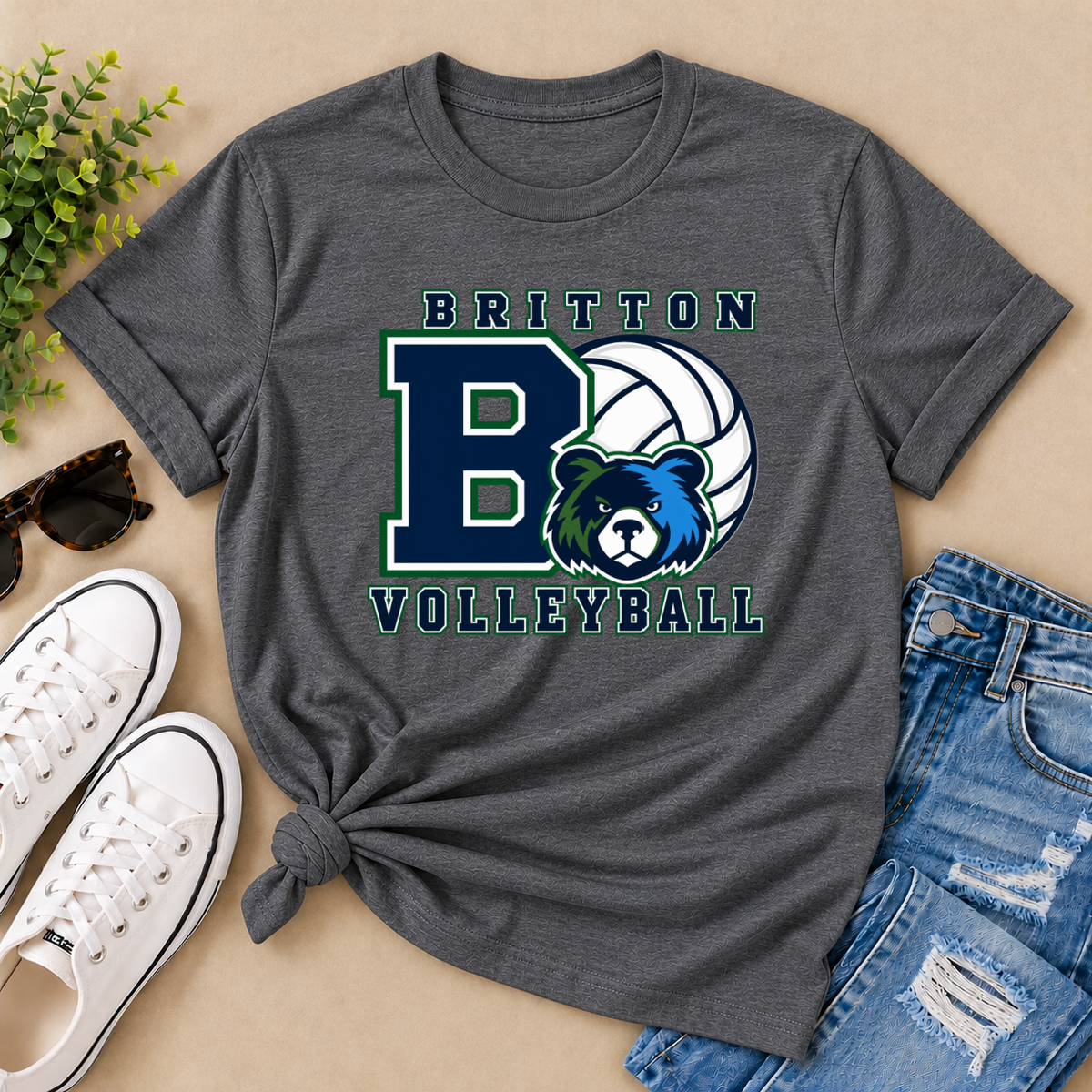 Britton Volleyball Big B Tee
