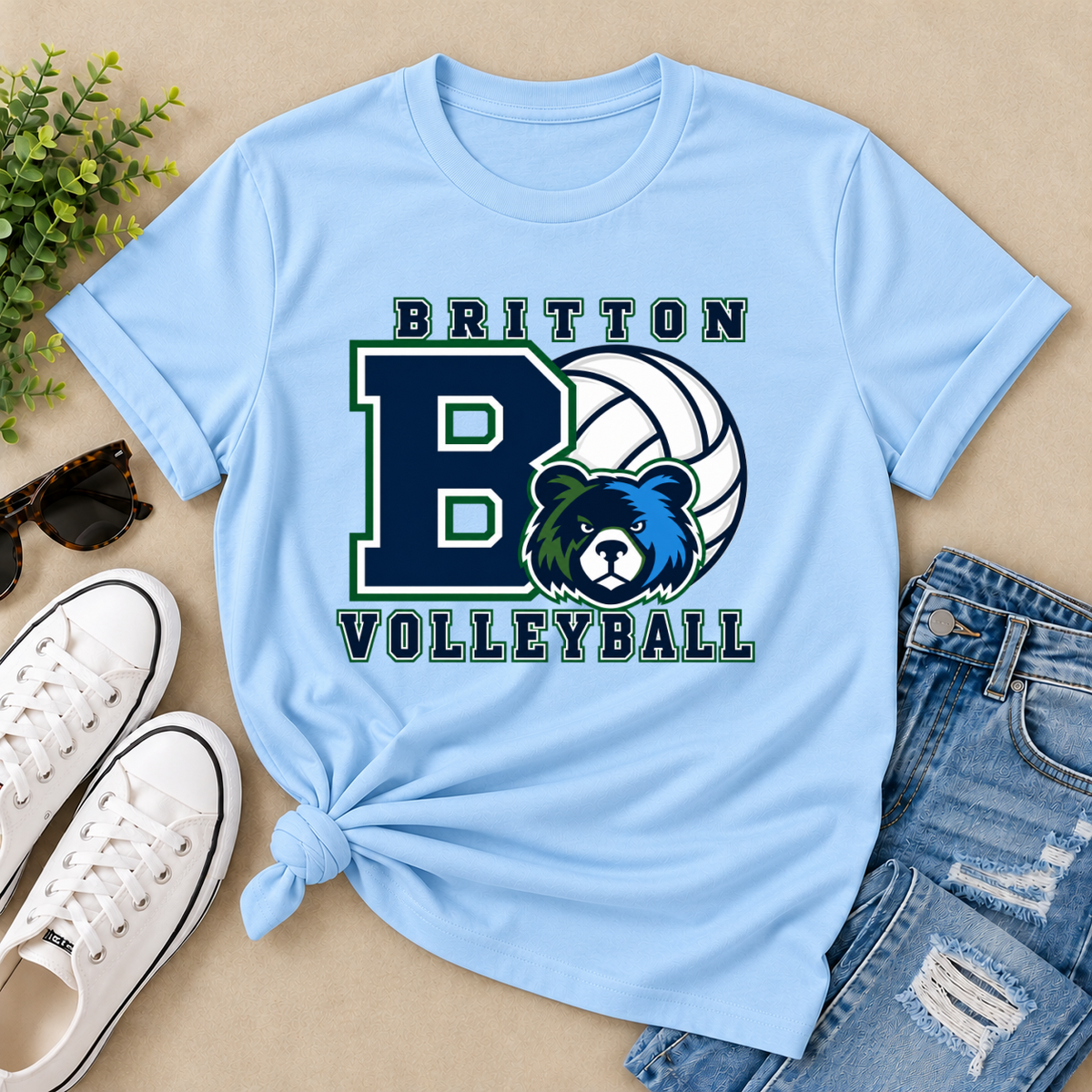 Britton Volleyball Big B Tee