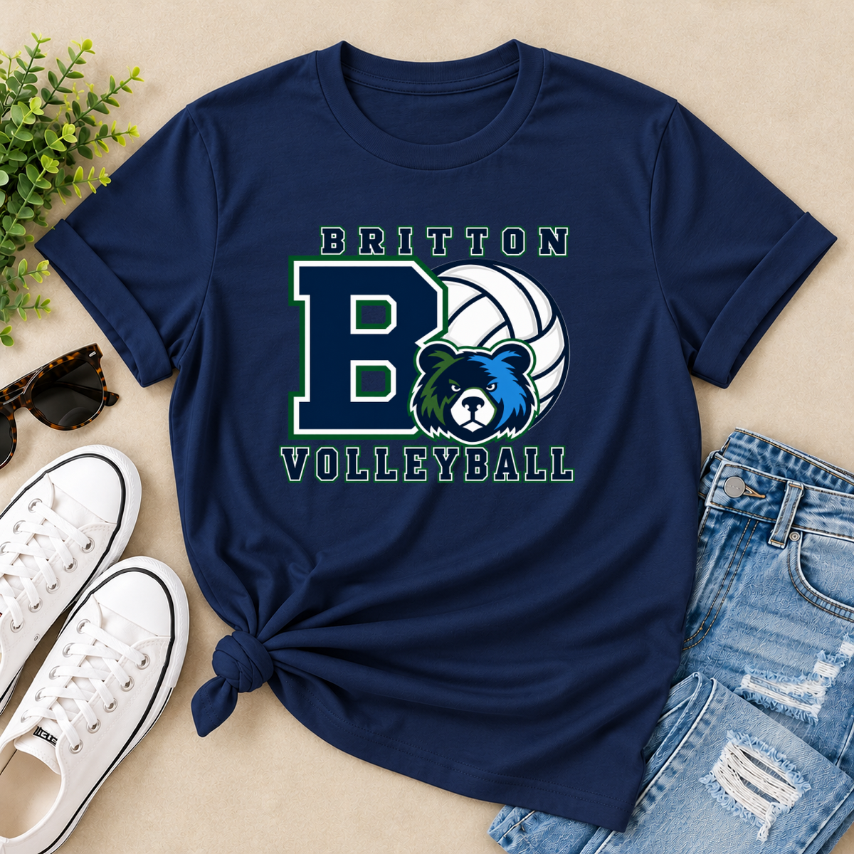 Britton Volleyball Big B Tee