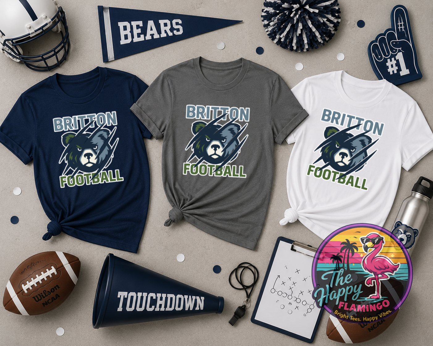 DriFit Britton Football Bear Scratch Tee