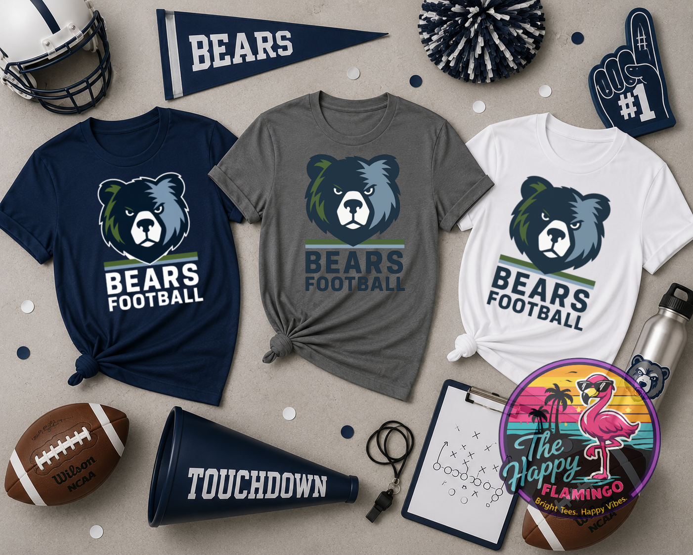 DriFit Britton Stacked  Bears Football Tee