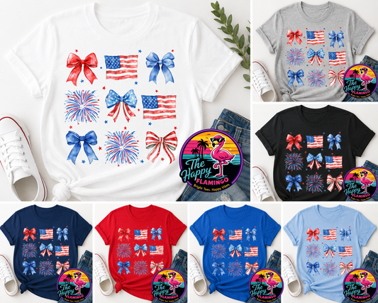 Bella + Canvas Flags and Firecrackers Patriotic Tee