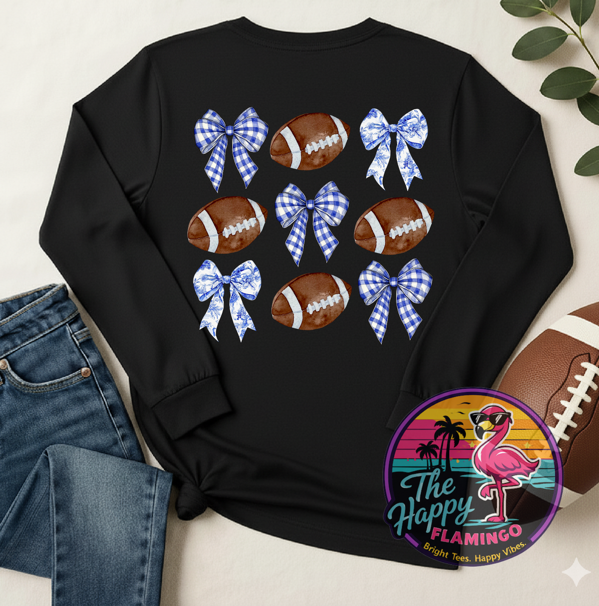 Bella + Canvas Kentucky Football and Gingham Bows Tee