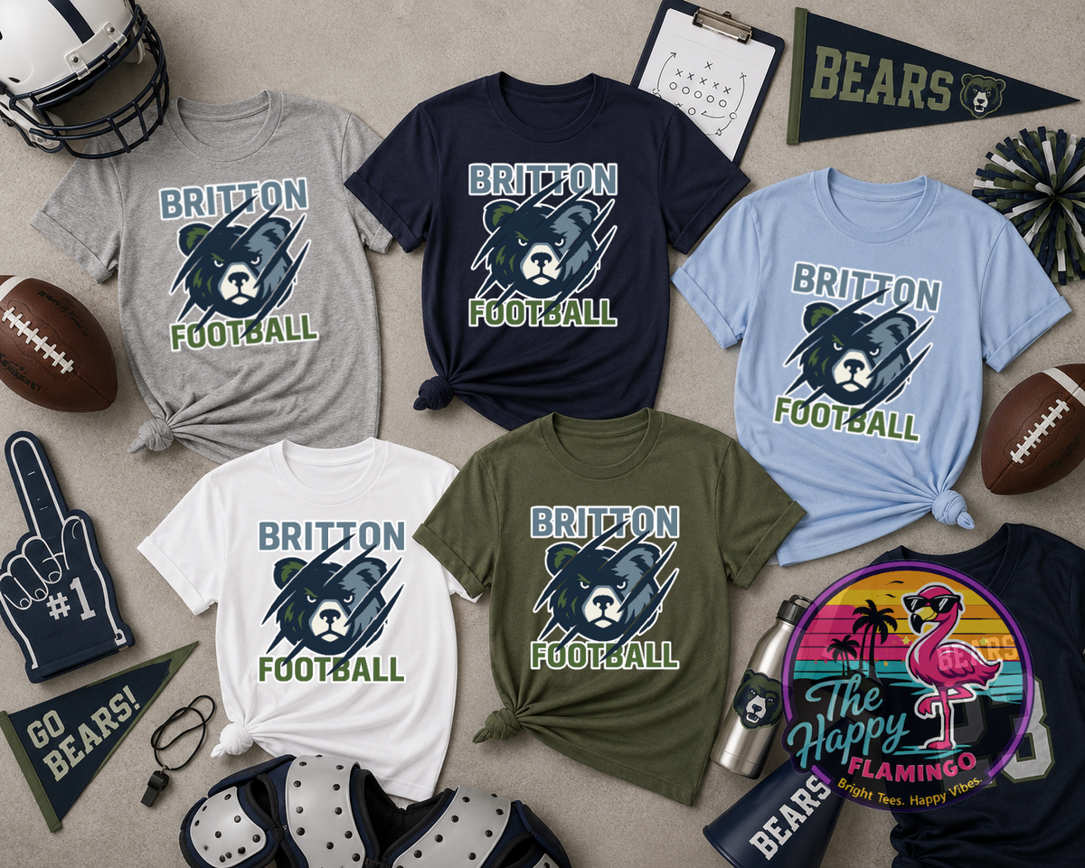 Gildan Britton Football Bear Scratch Tee