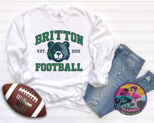 Bella + Canvas Outlined Britton Football Est. 2025 Tee