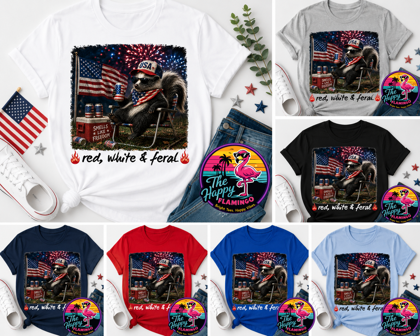 Bella + Canvas Skunk Patriotic Tee