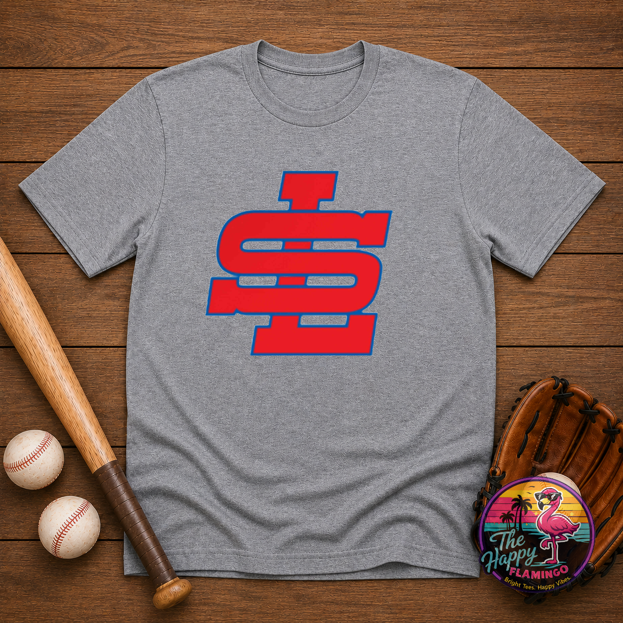 Gildan South Lex Red and Blue Logo Tee
