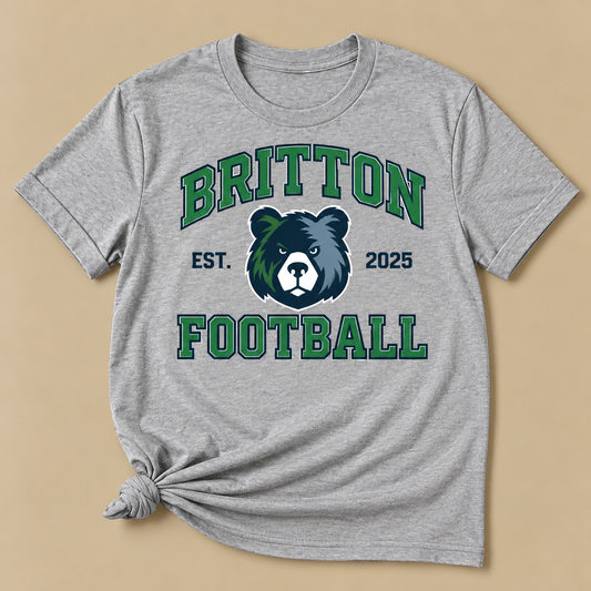 Outlined Britton Football Est. 2025 Tee